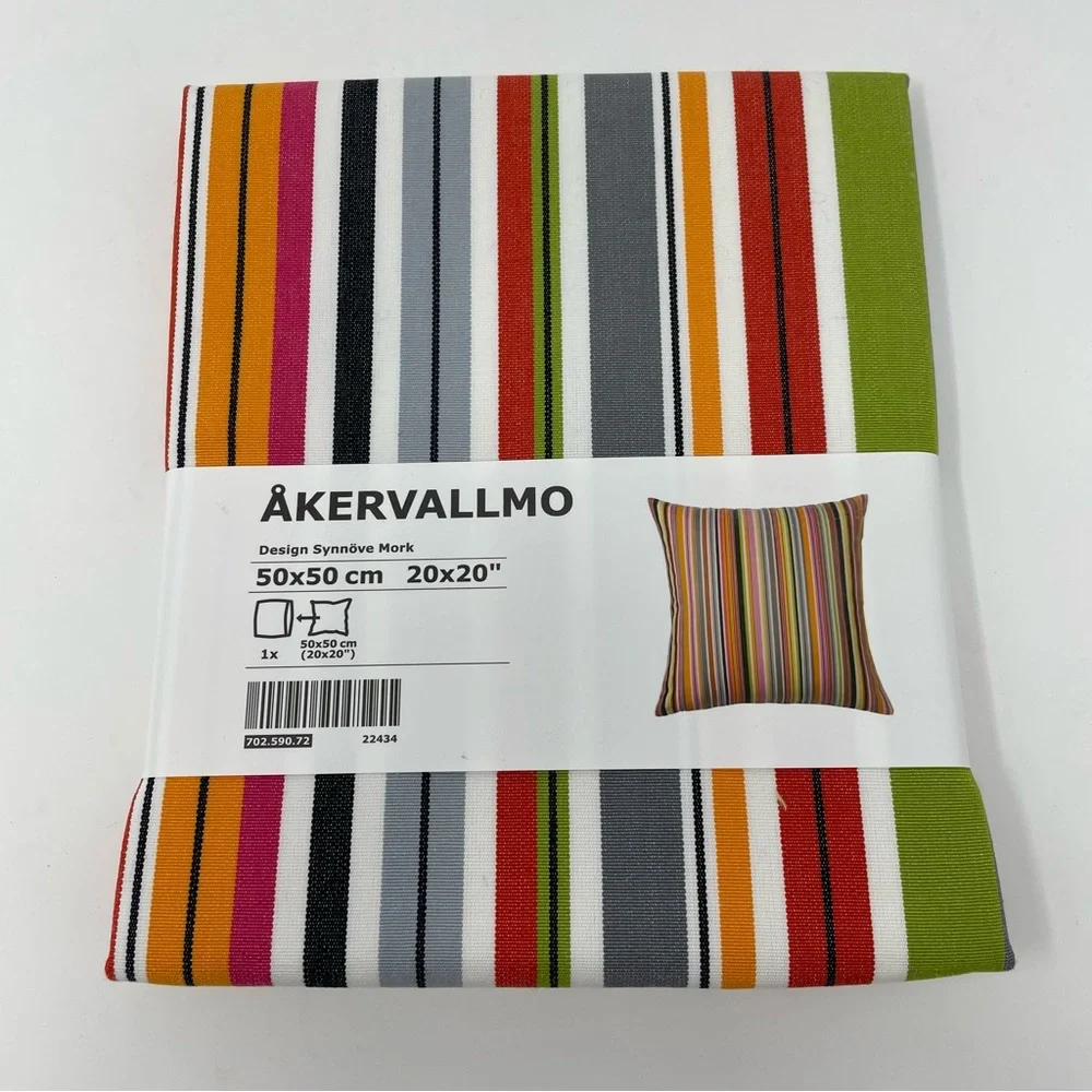 NEW Ikea Akervallmo 20x20 Pillow Cushion Cover Striped